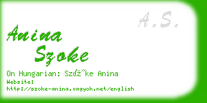 anina szoke business card